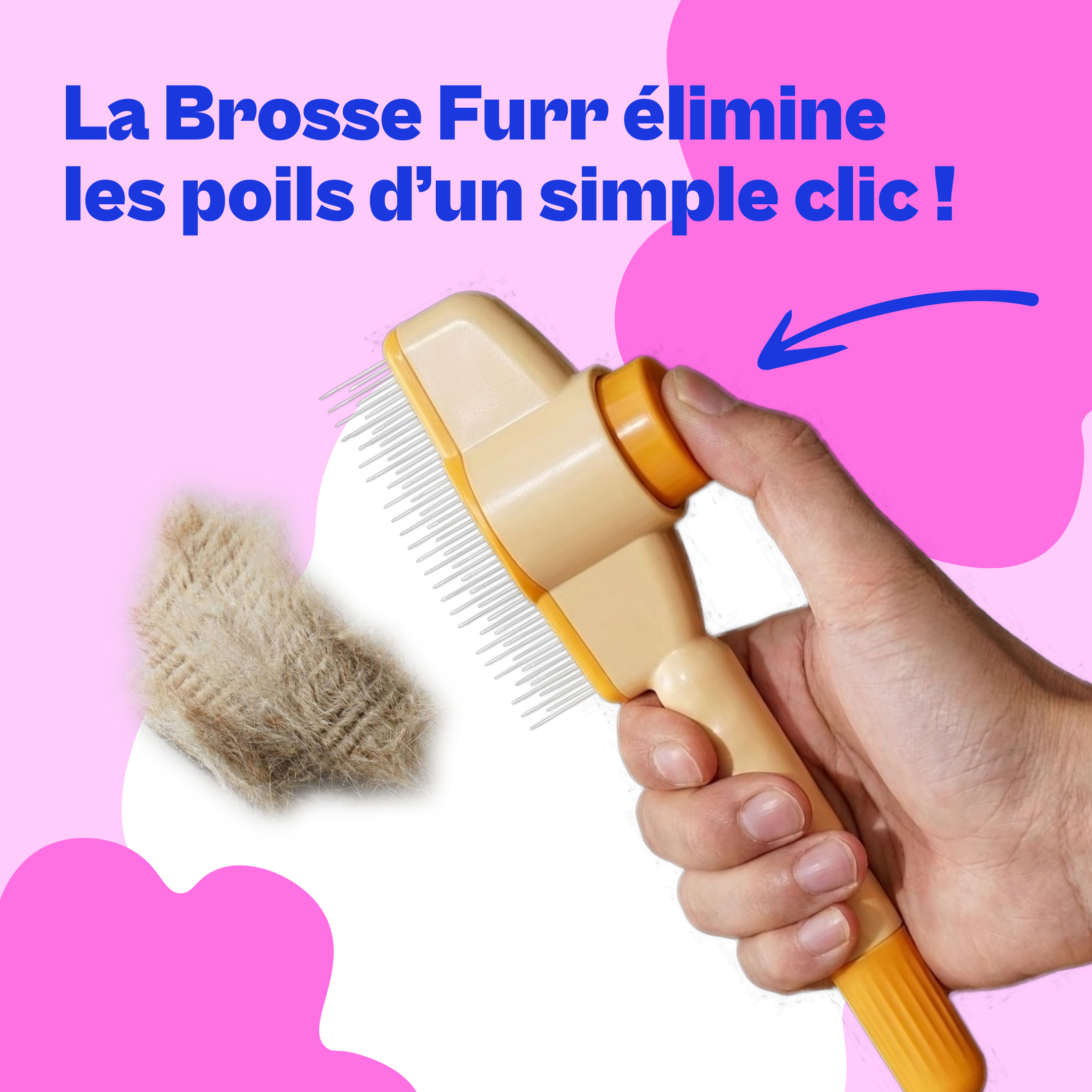 Brosse Furr™ – Brosse Anti-Poils Auto-Nettoyante